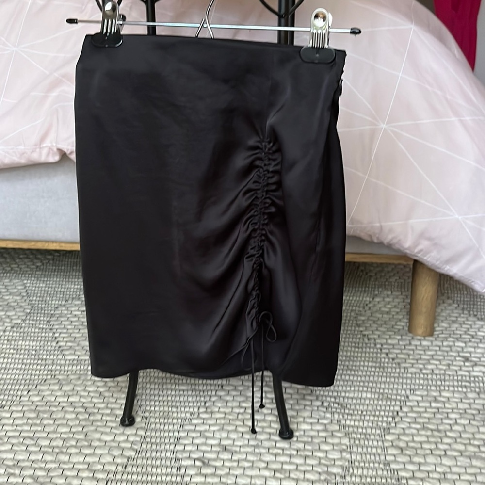 Satin mini skirt